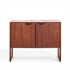 Jens Risom Mid Century Walnut and Marble Top Credenza