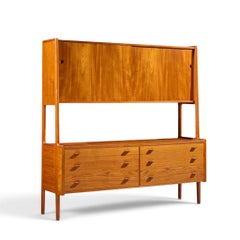 Hans Wegner for Ry Møbler Mid Century Danish Teak Credenza and Hutch