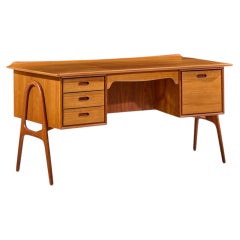 Svend Madsen Mid Century Danish Teak Curved Desk