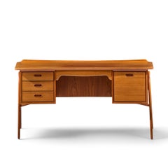 Svend Madsen Mid Century Danish Teak Curved Desk