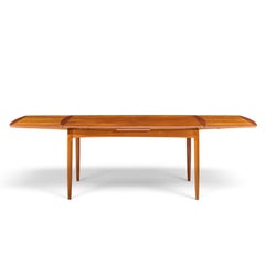 Tavolo da pranzo danese in teak in stile Mid-Century di Kurt Østervig con piano a foglia nascosta