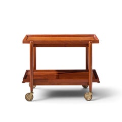 Poul Hundevad für Vamdrup: dänischer Barwagen aus Teakholz im Mid-Century-Stil, ausziehbar