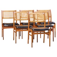 Sylve Stenquist für Dux: Esszimmerstühle im Mid-Century-Stil aus Teakholz und Rattan – 6er-Set