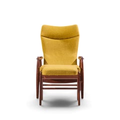 Sillón reclinable y otomana de teca danés de mediados de siglo «Madsen & Schubell MS20»