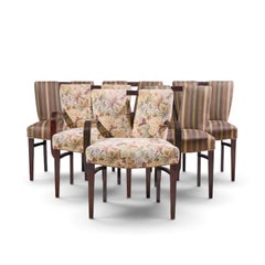 Paul Frankl Corset Mid Century Mahogany Dining Chairs - Set of 6
