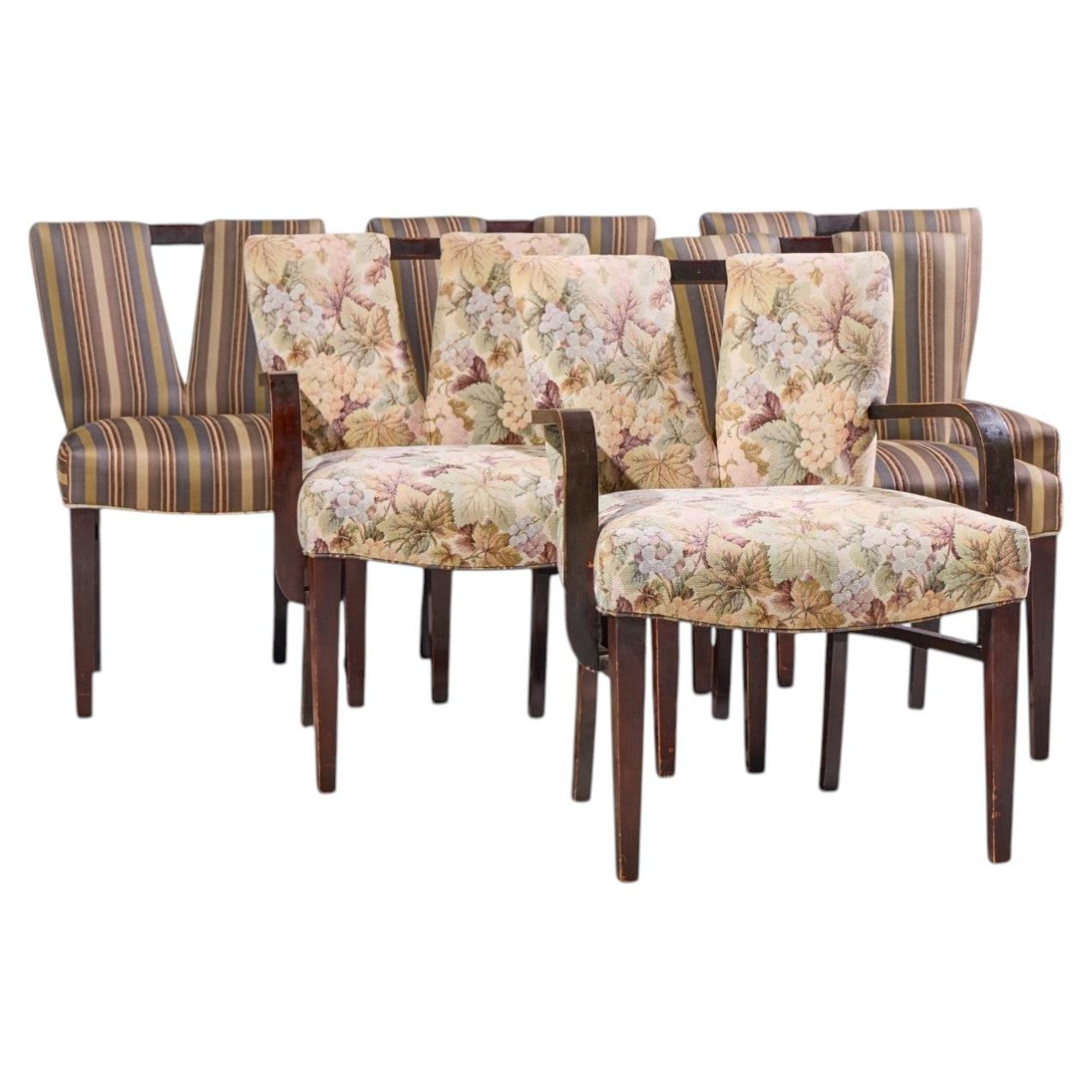 Paul Frankl Corset Mid Century Mahogany Dining Chairs - Set of 6 For Sale