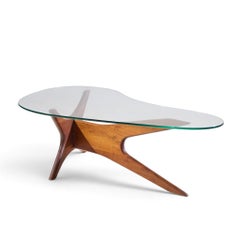 Adrian Pearsall per Craft Associates Tavolino da caffè Jacks in legno di noce del metà del secolo scorso