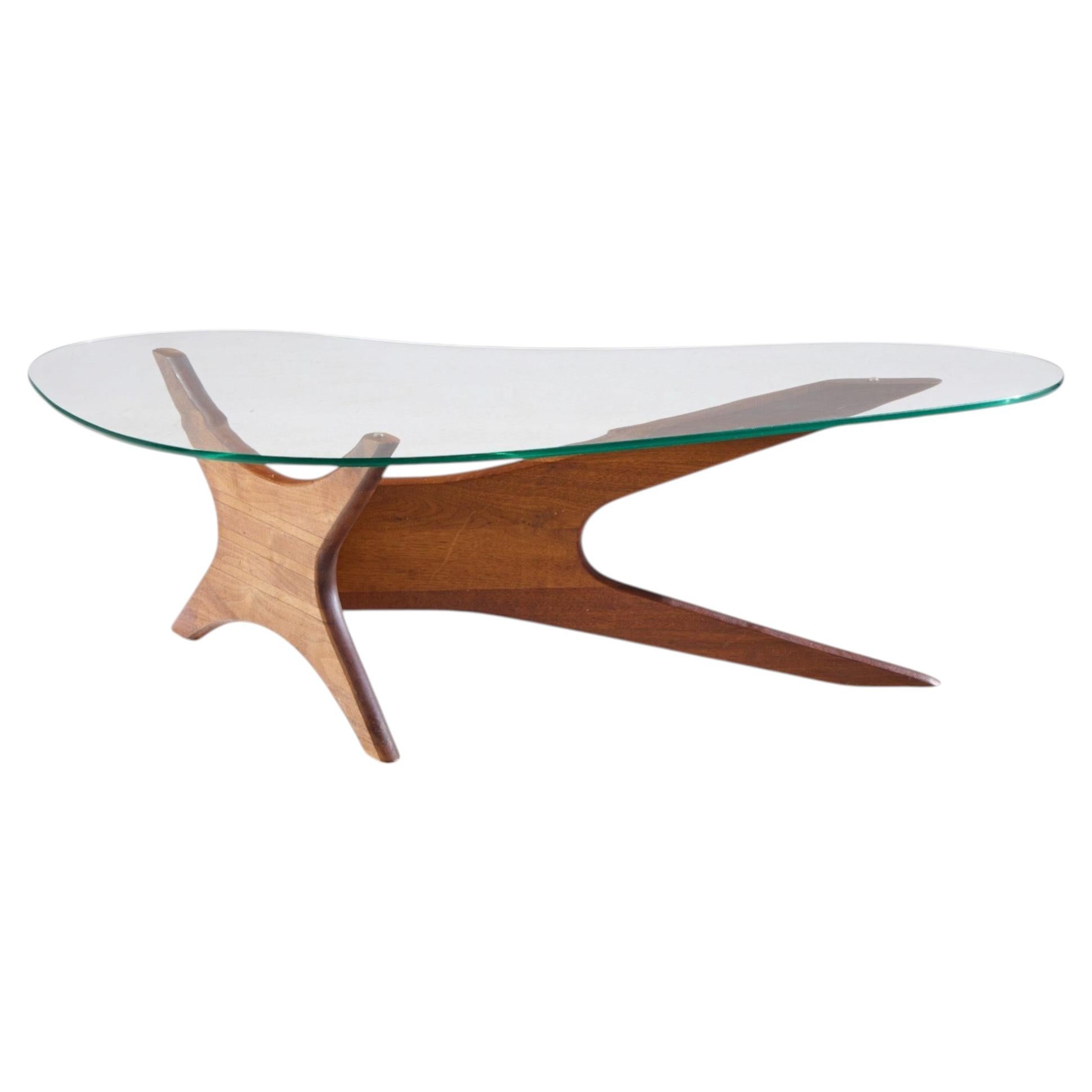 Adrian Pearsall for Craft Associates Mid Century Walnut Jacks Coffee Table For Sale