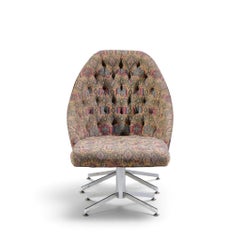 Milo Baughman for Thayer Coggin Walnut and Chrome Tufted Lounge Chair & Ottoman