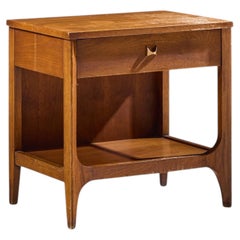 Broyhill Brasilia Mid Century Walnut and Brass Nightstand