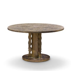 Philip and Kelvin LaVerne Etruscan Spiral Acid Etched Bronze Dining Table