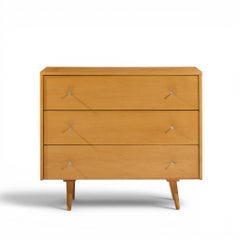 Paul McCobb per Planner Group: cassettiera a 3 cassetti in acero in stile Mid-Century