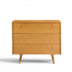 Paul McCobb per Planner Group: cassettiera a 3 cassetti in acero in stile Mid-Century