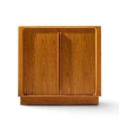 Bernhard Pedersen Mid Century Danish Teak Tambour Door Armoire Dresser