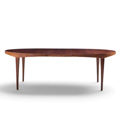 Barbara Barry for Baker Style Mahogany Expanding Dining Table with 1 Leaf