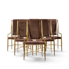 Warren Lloyd per Mastercraft: sedie da pranzo Imperial Mid Century in ottone - Set da 6