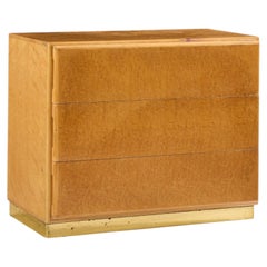 Milo Baughman for Thayer Coggin Birdseye Maple - Brass Chest of Drawers Dresser