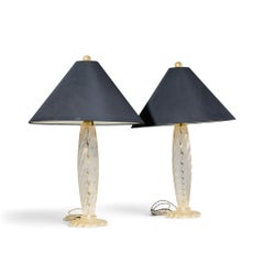John Hutton for Donghia Ondoso Mid Century Murano Glass Lamp - Pair