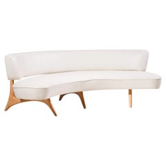 Divano "Floating Curve" in acero tigrato di Vladimir Kagan, stile Mid-Century