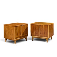 Broyhill Brasilia Mid Century Walnut Commode Nightstands – Pair