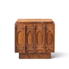 Tobago Brutalist Mid Century Walnut Nightstand