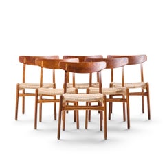 Hans Wegner for Carl Hansen & Son CH23 Danish Teak, Oak Dining Chairs - Set of 6