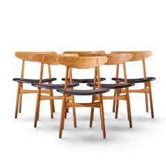 Hans Wegner for Carl Hansen CH30 Danish Teak and Oak Dining Chairs - Set of 6
