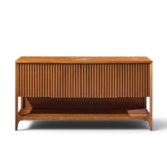 Broyhill Brasilia Mid Century Walnut Fluted Credenza