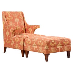 Baker Furniture Wingback Lounge Chair with Ottoman