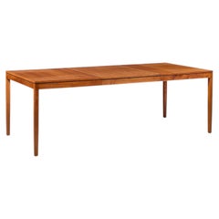 Florence Knoll for Knoll Mid Century Walnut Expanding Dining Table with 1 Leaf