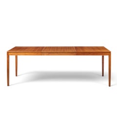 Florence Knoll for Knoll Mid Century Walnut Expanding Dining Table with 1 Leaf