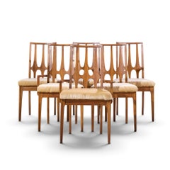 Broyhill Brasilia Mid Century Walnut Dining Chairs - Set of 6
