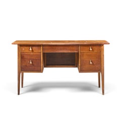 Broyhill Brasilia Mid Century Walnut and Brass Desk