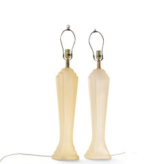 Lampes de table Paolo Gucci en résine dépoli, style « Mid Century » - Lot de deux