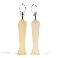 Lampes de table Paolo Gucci en résine dépoli, style « Mid Century » - Lot de deux
