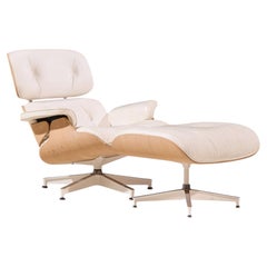 Charles and Ray Eames for Herman Miller White Oak Eames Lounge Chair and Ottoman