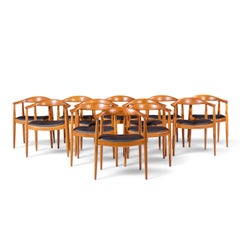 Hans Wegner for Johannes Hansen Mid Century Danish Teak The Chair - Set of 12