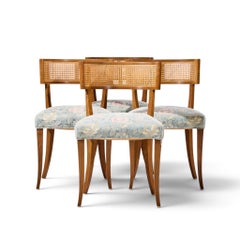 Michael Taylor for Baker Klismos Mid Century Cane Dining Chairs - Set of 4