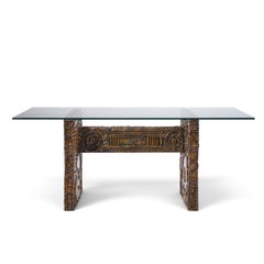 Adrian Pearsall - Craft Associates Mid Century Brutalist Glass Top Dining Table