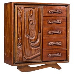 Witco Style Pulaski Oceanic Mid Century Highboy Dresser Armoire
