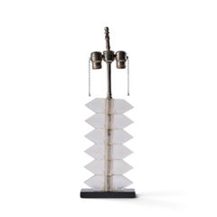 René Lalique Feuilles French Crystal Table Lamp