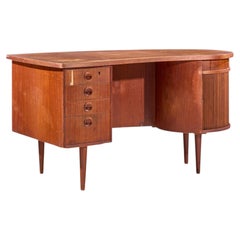 Kai Kristiansen for Feldballes #54 Mid Century Danish Teak Tambour Door Desk