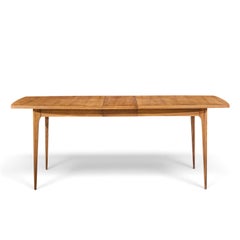 Broyhill Brasilia Mid Century Walnut Expanding Dining Table with 1 Leaf
