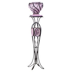 André Dubreuil for Daum Monumental Chantilly Vase and Pedestal