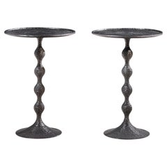 Tom Corbin Bronze End Tables - Pair