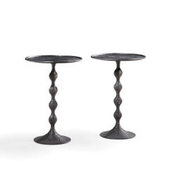 Tom Corbin Bronze End Tables - Pair
