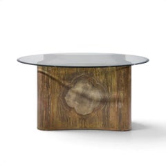 Philip & Kelvin LaVerne Mid Century Surprise Acid Etched Bronze Dining Table