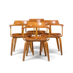 Walter Gropius W199 Bauhaus for Thonet Mid Century Bentwood Chairs - Set of 4