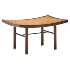 Michael Taylor für Baker Far East Collection: Hocker aus Rattan und Mahagoni im Mid-Century-Stil