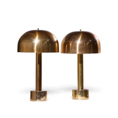 Lampe de table à dôme en laiton « Laurel Mid Century » de Robert Sonneman - Paire